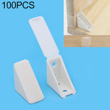 Load image into Gallery viewer, 100 PCS Plastic Thickened Corner Connector Furniture Right Angle Board Bracket with Cover, Size: L, Size: L