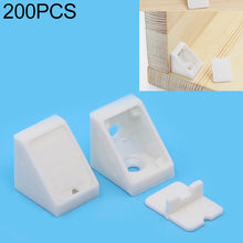 Load image into Gallery viewer, 200 PCS Plastic Thickened Detachable Corner Connector Furniture Right Angle Board Bracket with Cover, Size: S (White), With Cover, Size: S (White)