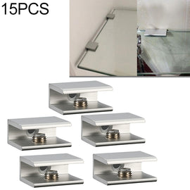 15 PCS Single Hole Aluminum Alloy Glass Fixing Clip, S, 8mm, S, 8mm