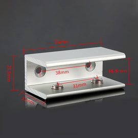 Double Hole Aluminum Alloy Glass Fixing Clip, L, 16mm, L, 16mm