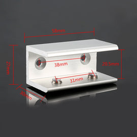 Double Hole Aluminum Alloy Glass Fixing Clip, L, 20mm, L, 20mm