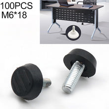 Load image into Gallery viewer, 100 PCS Adjustable Foot Pad Furniture Screw Support Stub, M6x18 (Black), M6x18 (Black)