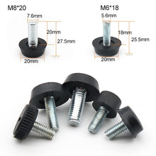 Load image into Gallery viewer, 100 PCS Adjustable Foot Pad Furniture Screw Support Stub, M6x18 (Black), M6x18 (Black)