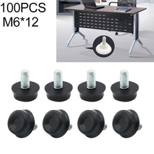 Load image into Gallery viewer, 100 PCS Adjustable Foot Pad Furniture Screw Support Stub, M6x12, M6x12