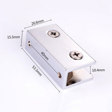 Load image into Gallery viewer, Zinc Alloy Bright Fixed Bracket Connection 10mm Rectangular Glass Fixing Clamp, 10mm Rectangular