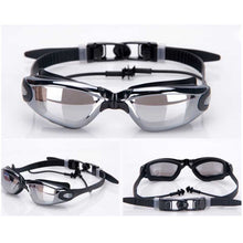 Load image into Gallery viewer, Electroplating Anti-fog Silicone Swimming Goggles with One-piece Ear Plugs for Adults