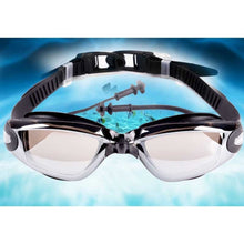 Load image into Gallery viewer, Electroplating Anti-fog Silicone Swimming Goggles with One-piece Ear Plugs for Adults