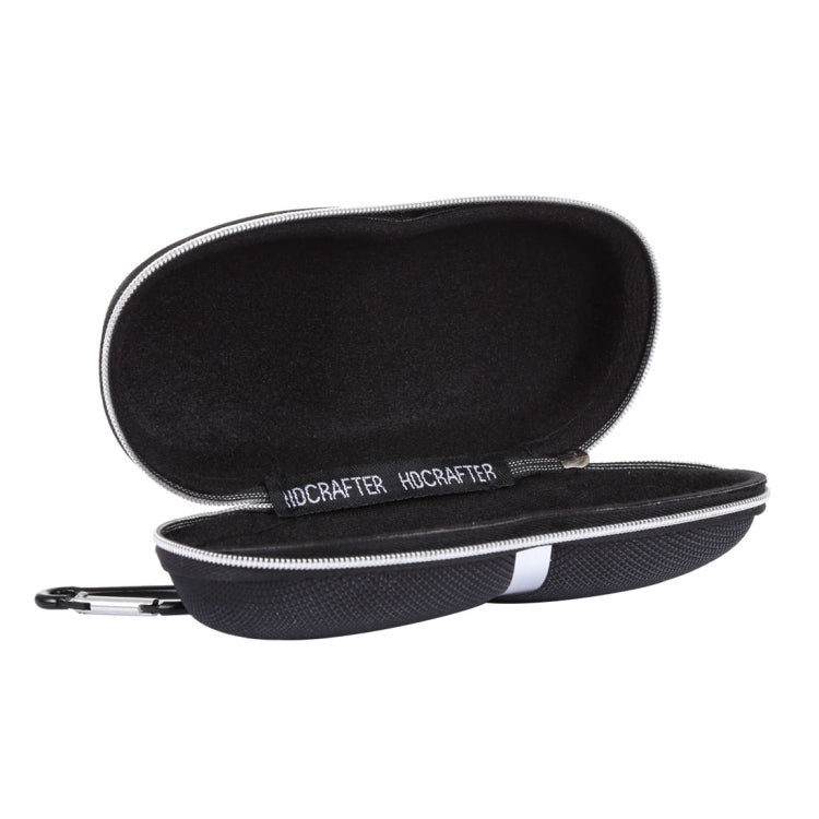 HDCRAFTER E-001 Sunglasses Zipper Style Solid Glasses Protection Case + Microfiber Cloth, Size: 16*7*4cm