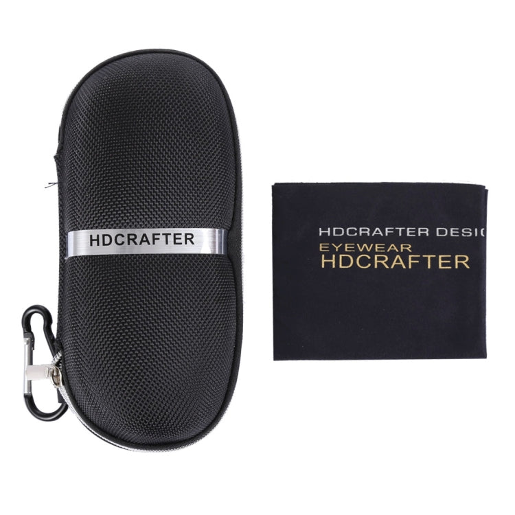 HDCRAFTER E-001 Sunglasses Zipper Style Solid Glasses Protection Case + Microfiber Cloth, Size: 16*7*4cm