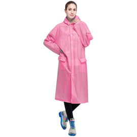 Fashion Adult Lightweight EVA Transparent Frosted Raincoat Big Hat With Pocket Size: M, Size: M