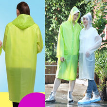 Load image into Gallery viewer, Fashion Adult Lightweight EVA Transparent Frosted Raincoat Big Hat With Pocket Size: L