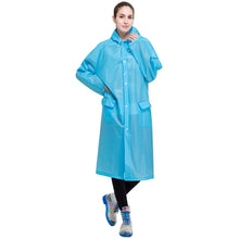 Load image into Gallery viewer, Fashion Adult Lightweight EVA Transparent Frosted Raincoat Big Hat With Pocket Size: L