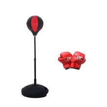 Load image into Gallery viewer, Children Base Version Height Adjustable Vertical PU Leather Vent Ball Boxing Speed Ball Family Fitness Equipment with Gloves