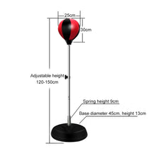 Load image into Gallery viewer, Children Base Version Height Adjustable Vertical PU Leather Vent Ball Boxing Speed Ball Family Fitness Equipment with Gloves
