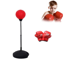 Load image into Gallery viewer, Children Base Version Height Adjustable Vertical PU Leather Vent Ball Boxing Speed Ball Family Fitness Equipment with Gloves