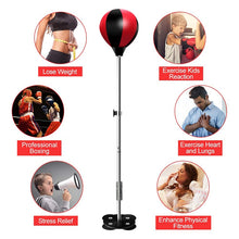 Load image into Gallery viewer, Adult Suction Cup Version Height Adjustable Vertical PU Leather Vent Ball Boxing Speed Ball Family Fitness Equipment with Gloves
