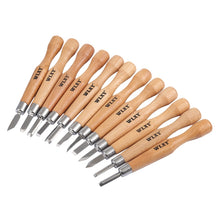 Load image into Gallery viewer, WLXY 12 PCS / Set Wood Carving Chisels Knife Basic Woodcut Working Handmade Rubber Stamps Hand Tools, WL-9330