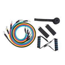 Load image into Gallery viewer, jx-003 11 in 1 100lbs TPE Five-point Buckle Household Pull Rope Resistance Band Fitness Equipment Set