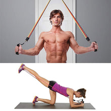 Load image into Gallery viewer, jx-003 11 in 1 100lbs TPE Five-point Buckle Household Pull Rope Resistance Band Fitness Equipment Set