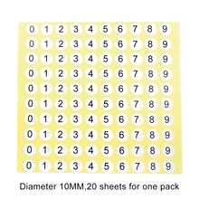 Load image into Gallery viewer, 20 PCS Round Shape Number Sticker Shoe Size Label, Number 0-9, Number 0-9
