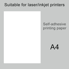 Load image into Gallery viewer, 100pcs / Pack A4 Self-adhesive Printer Paper, A4 (White), A4