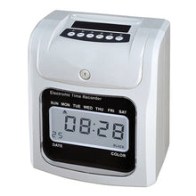 Load image into Gallery viewer, LCD Screen Electronic Time Clock Paper Card English Attendance Machine Punch Machine, Support Music Bell, LCD Screen