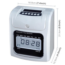 Load image into Gallery viewer, LCD Screen Electronic Time Clock Paper Card English Attendance Machine Punch Machine, Support Music Bell, LCD Screen
