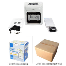 Load image into Gallery viewer, LCD Screen Electronic Time Clock Paper Card English Attendance Machine Punch Machine, Support Music Bell, LCD Screen