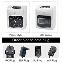 Load image into Gallery viewer, LCD Screen Electronic Time Clock Paper Card English Attendance Machine Punch Machine, Support Music Bell, LCD Screen