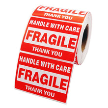 Load image into Gallery viewer, 500 PCS Self-adhesive Outer Box English Warning Sticker Fragile Label, Size: 76x51mm, 76 x 51mm