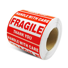Load image into Gallery viewer, 500 PCS Self-adhesive Outer Box English Warning Sticker Fragile Label, Size: 76x51mm, 76 x 51mm