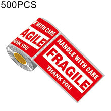 Load image into Gallery viewer, 500 PCS Self-adhesive Outer Box English Warning Sticker Fragile Label, Size: 76x127mm, 76 x 127mm