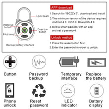 Load image into Gallery viewer, Intelligent Bluetooth Key Password Padlock Remote Unlocking for iOS / Android, DM-1