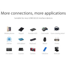 Load image into Gallery viewer, ORICO W5P-U3-30 4-Port USB 3.0 Desktop HUB with 30cm Micro USB Cable Power Supply, W5P-U3-30 Black, W5P-U3-30 White