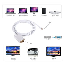 Load image into Gallery viewer, 1.8m Mini DisplayPort Male to VGA Male Adapter Cable