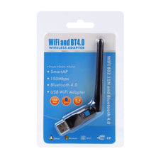 Load image into Gallery viewer, 2 in 1 Bluetooth 4.0 + 150Mbps 2.4GHz USB WiFi Wireless Adapter with 2D1 External Antenna