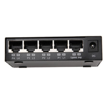 Load image into Gallery viewer, 5 Ports 10/100Mbps POE Switch IEEE802.3af Power Over Ethernet Network Switch for IP Camera VoIP Phone AP Devices, 5 Ports Black