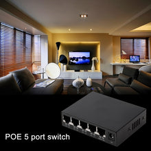 Load image into Gallery viewer, 5 Ports 10/100Mbps POE Switch IEEE802.3af Power Over Ethernet Network Switch for IP Camera VoIP Phone AP Devices, 5 Ports Black