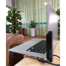 Load image into Gallery viewer, AD-065 6 in 1 USB-C / Type-C to 4K HDMI + SD / TF Card Slot + Type-C + 2 USB 3.0 Back Clip Style Multifunctional Docking Station HUB, 6 In 1 Back Clip Style
