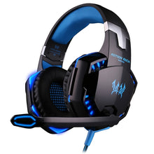 Load image into Gallery viewer, KOTION EACH G2000 Over-ear Game Gaming Headphone Headset Earphone Headband with Mic Stereo Bass LED Light for PC Gamer,Cable Length: About 2.2m(White + Red), G2000