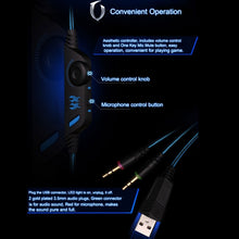 Load image into Gallery viewer, KOTION EACH G2000 Over-ear Game Gaming Headphone Headset Earphone Headband with Mic Stereo Bass LED Light for PC Gamer,Cable Length: About 2.2m(White + Red), G2000