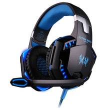 Load image into Gallery viewer, KOTION EACH G2000 Over-ear Game Gaming Headphone Headset Earphone Headband with Mic Stereo Bass LED Light for PC Gamer,Cable Length: About 2.2m(White + Red), G2000