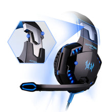 Load image into Gallery viewer, KOTION EACH G2000 Over-ear Game Gaming Headphone Headset Earphone Headband with Mic Stereo Bass LED Light for PC Gamer,Cable Length: About 2.2m(White + Red), G2000