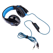 Load image into Gallery viewer, KOTION EACH G2000 Over-ear Game Gaming Headphone Headset Earphone Headband with Mic Stereo Bass LED Light for PC Gamer,Cable Length: About 2.2m(White + Red), G2000