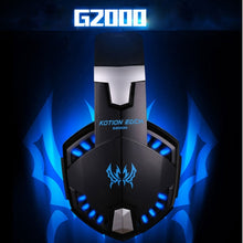 Load image into Gallery viewer, KOTION EACH G2000 Over-ear Game Gaming Headphone Headset Earphone Headband with Mic Stereo Bass LED Light for PC Gamer,Cable Length: About 2.2m(White + Red), G2000