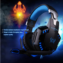 Load image into Gallery viewer, KOTION EACH G2000 Over-ear Game Gaming Headphone Headset Earphone Headband with Mic Stereo Bass LED Light for PC Gamer,Cable Length: About 2.2m(White + Red), G2000