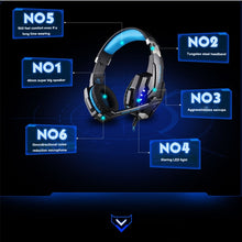 Load image into Gallery viewer, KOTION EACH G9000 3.5mm Game Gaming Headphone Headset Earphone Headband with Microphone LED Light for Laptop / Tablet / Mobile Phones,Cable Length: About 2.2m, G9000