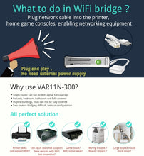 Load image into Gallery viewer, VONETS VAR11N-300 Mini 300Mbps WiFi Repeater &amp; Router &amp; Bridge, Support 802.11N, VAR11N-300