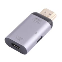 Load image into Gallery viewer, 2 in 1 4K 60Hz HDMI Male to USB-C / Type-C Charging + USB-C / Type-C Female Adapter, HDMI
