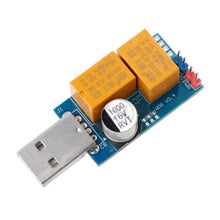 Load image into Gallery viewer, USB Watchdog Card Double Relay Unattended Automatic Restart Blue Screen Crash Timer Reboot for 24H Mining Server Gaming